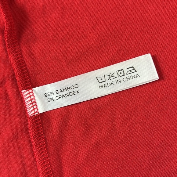 Tuckernuck Sz S Red Sara Maxi Dress Scoop Neck Long Sleeves Bamboo EUC - Picture 4 of 9